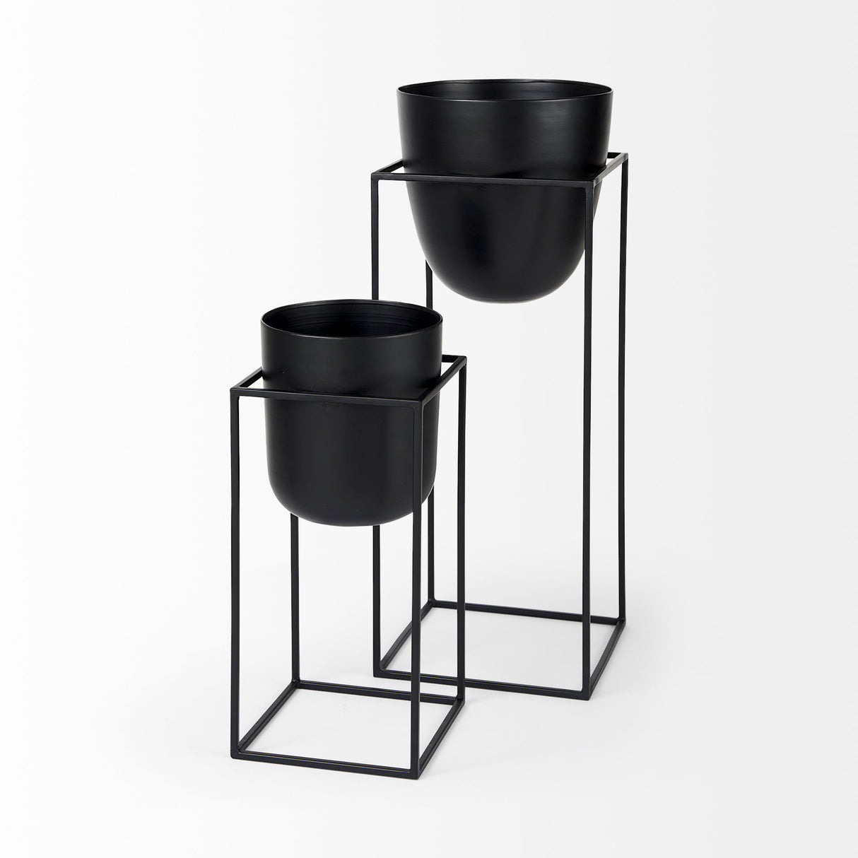 Bumble (Set of 2) 12L x 12W x 32H Black Plant Stands from Mercana - Luna Furniture