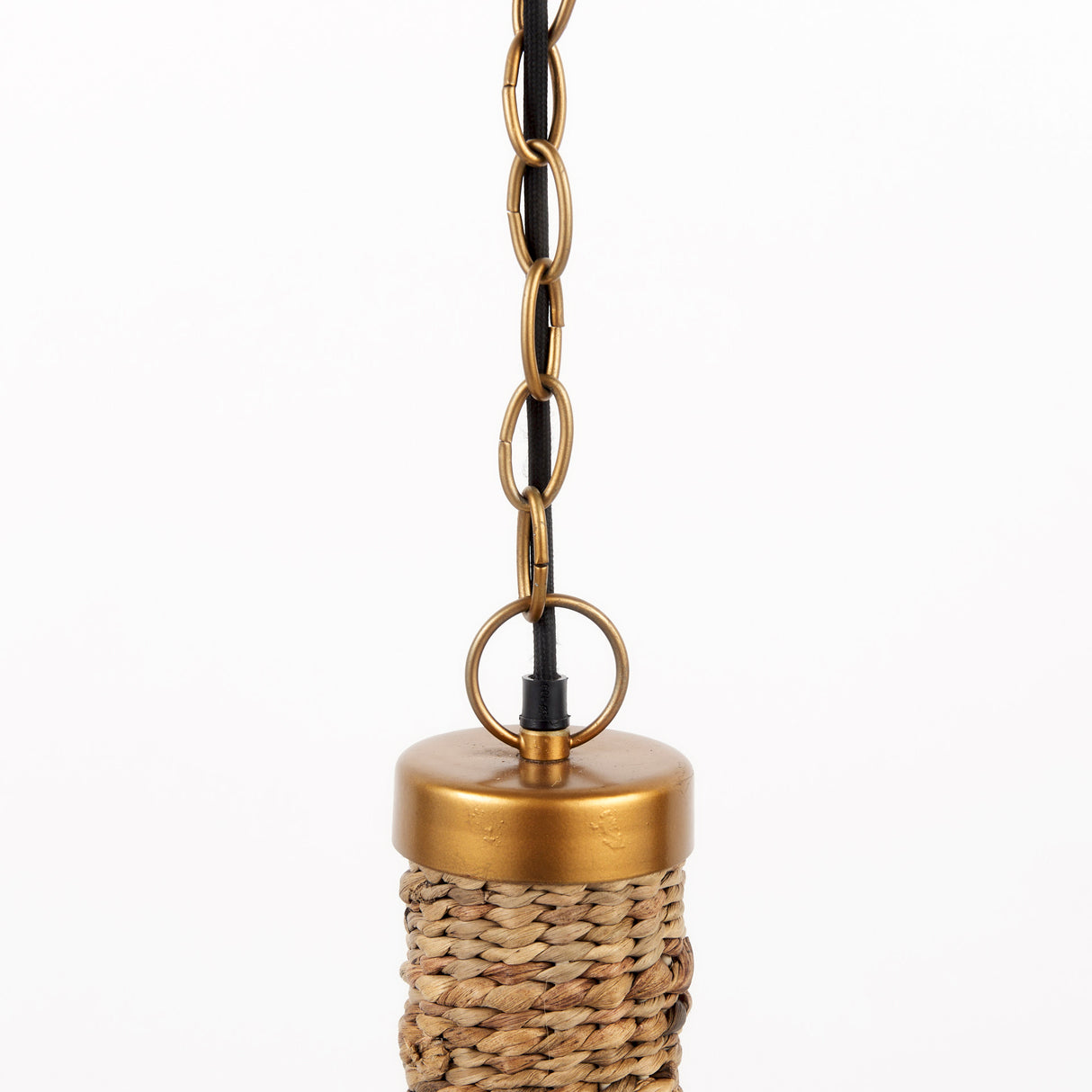 Campanile 16.0L x 16.0W x 27.0H Brown Whicker Pendant Light from Mercana - Luna Furniture