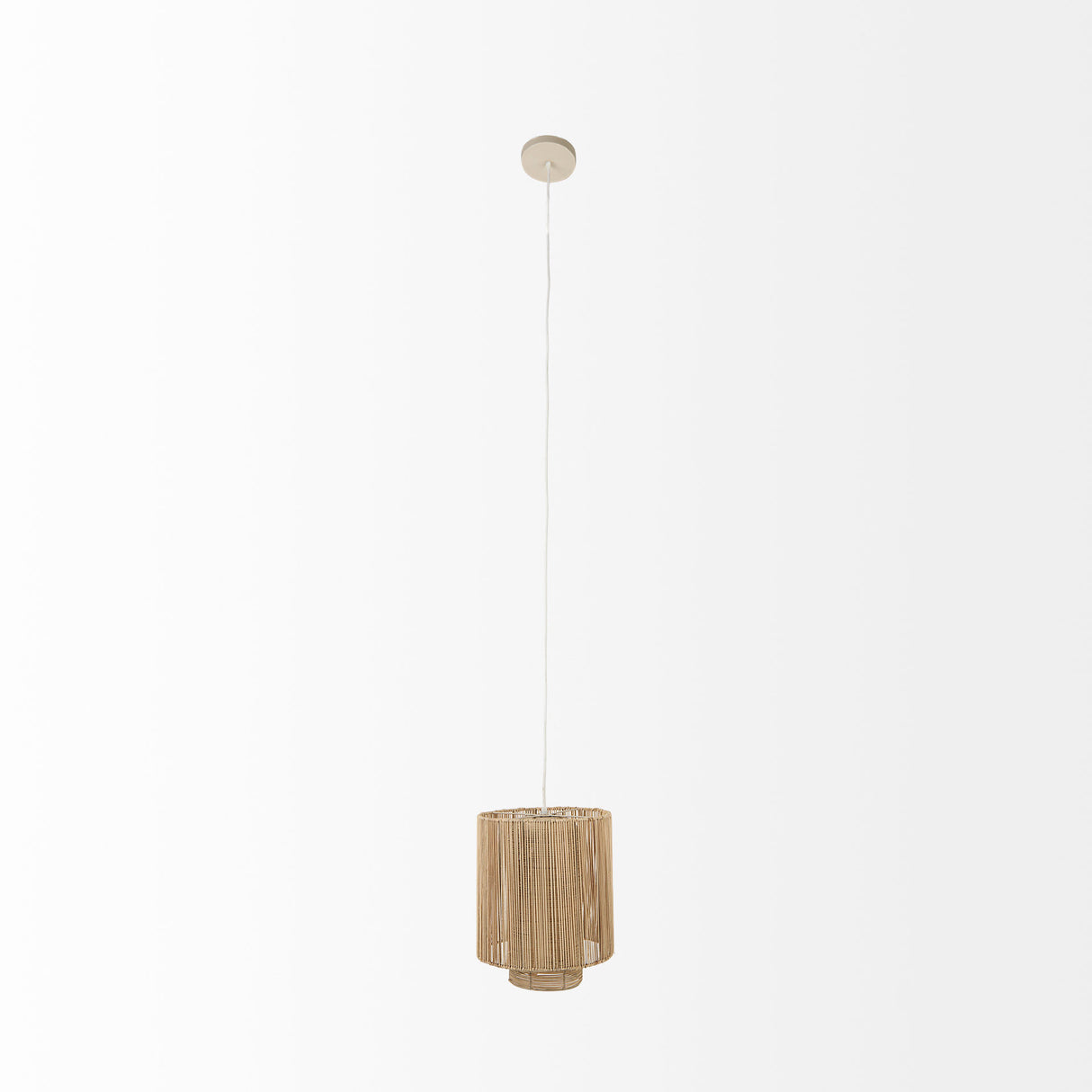 Aviario 14.2 L x 14.2 W x 14.2 H Natural Cane Cylindrical Pendant Light from Mercana - Luna Furniture