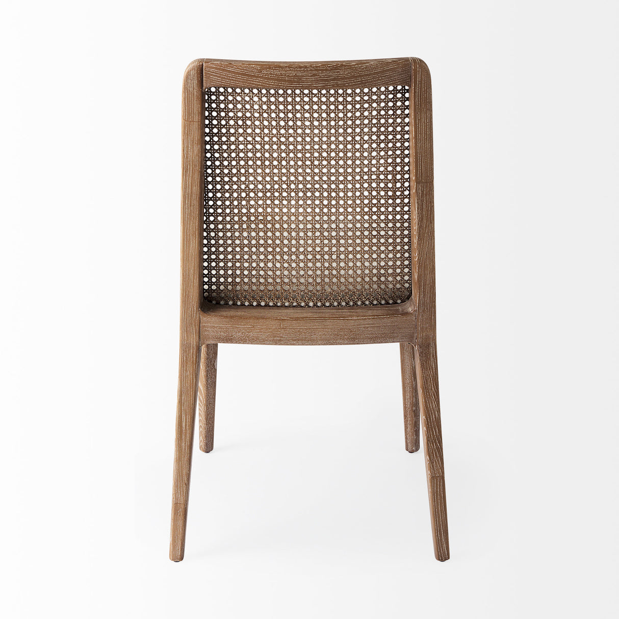 Clara Light Brown Wood W/ Cream Fabric Seat and Cane Back Armless Dining Chair, Set of 2 from Mercana - Luna Furniture