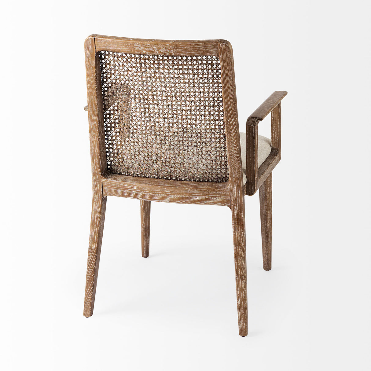 Clara Light Brown Wood W/ Cream Fabric Seat and Cane Back Dining Chair from Mercana - Luna Furniture