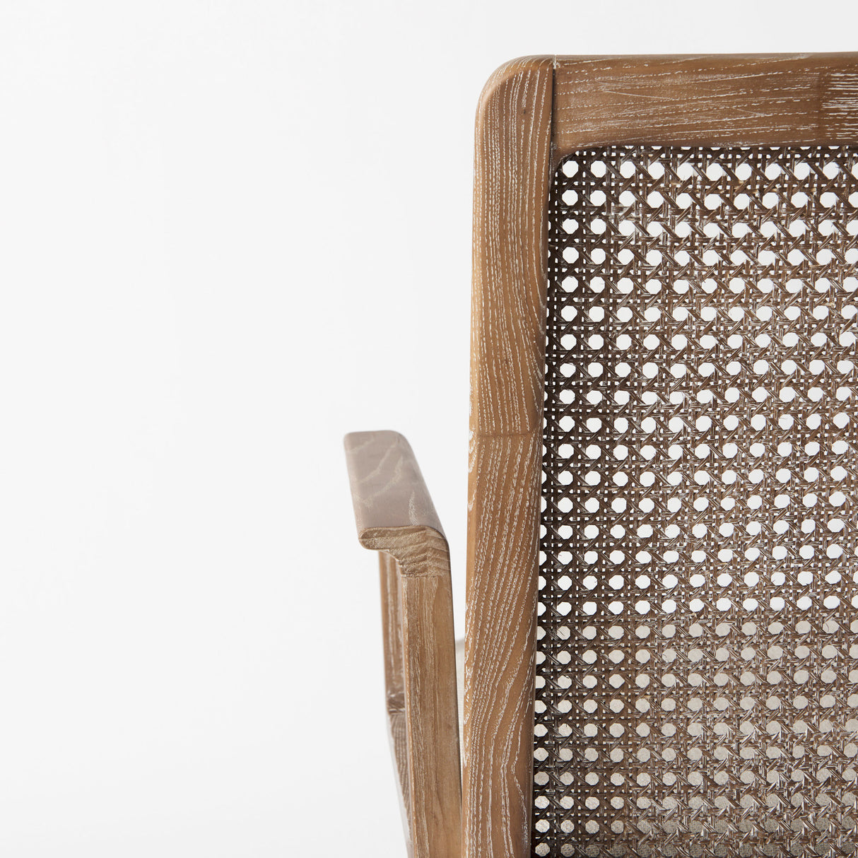Clara Light Brown Wood W/ Cream Fabric Seat and Cane Back Dining Chair from Mercana - Luna Furniture