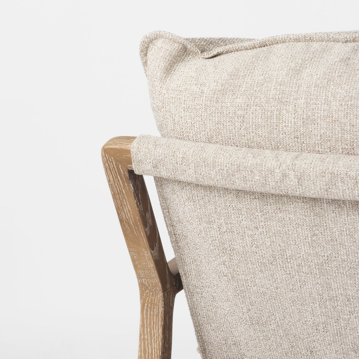 Brayden 28.3L x 34.1W x 35H Light Brown Wood W/ Beige Fabric Seat Accent Chair from Mercana - Luna Furniture