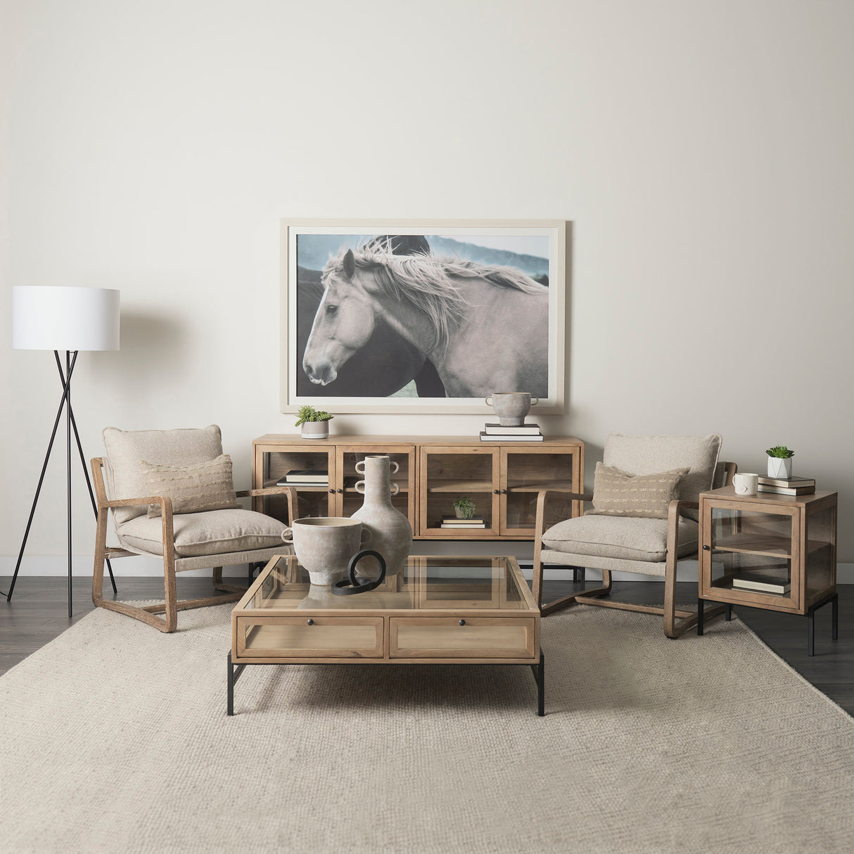 Arelius 20L x 18W x 26H Light Brown Wood W/ Black Metal Frame End/Side Table from Mercana - Luna Furniture