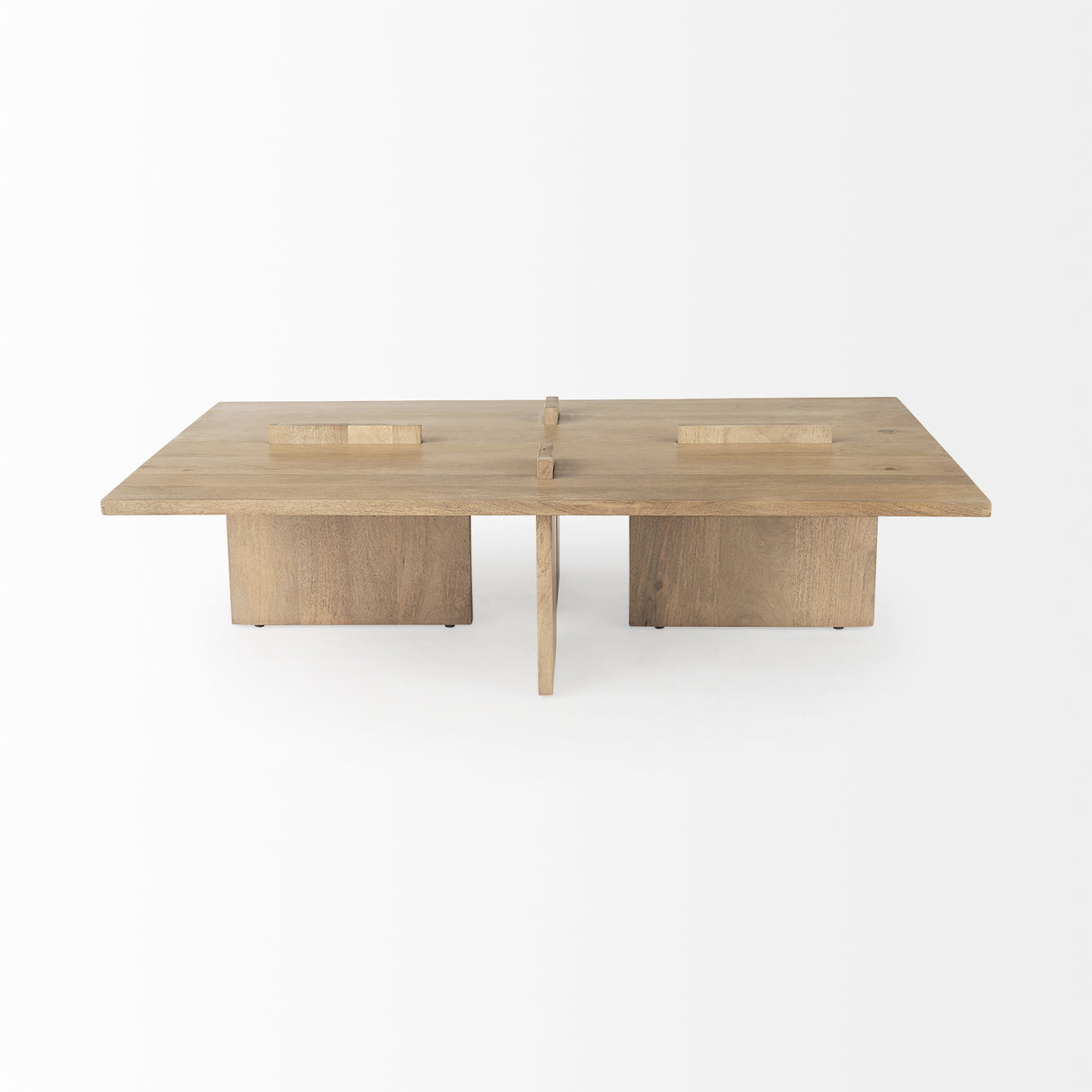 Aida 56 x 34 Rectangular Light Brown Wood Coffee Table from Mercana - Luna Furniture