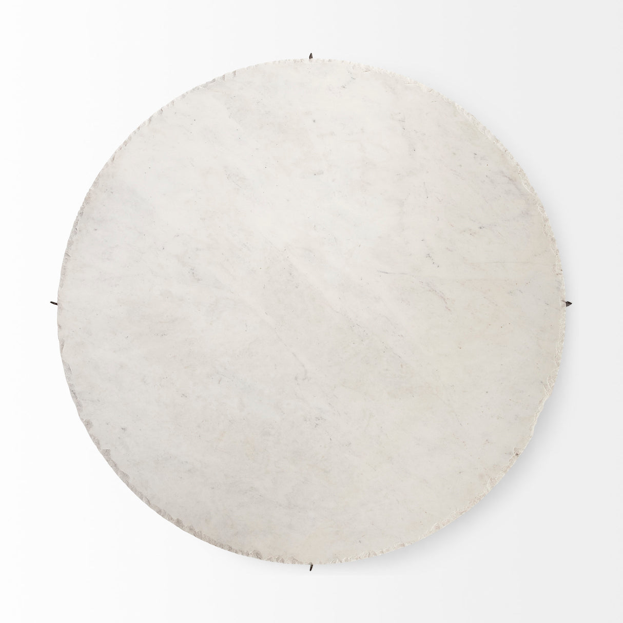 Reinhold 49" Round White Marble Top Gold Metal Base Coffee Table from Mercana - Luna Furniture