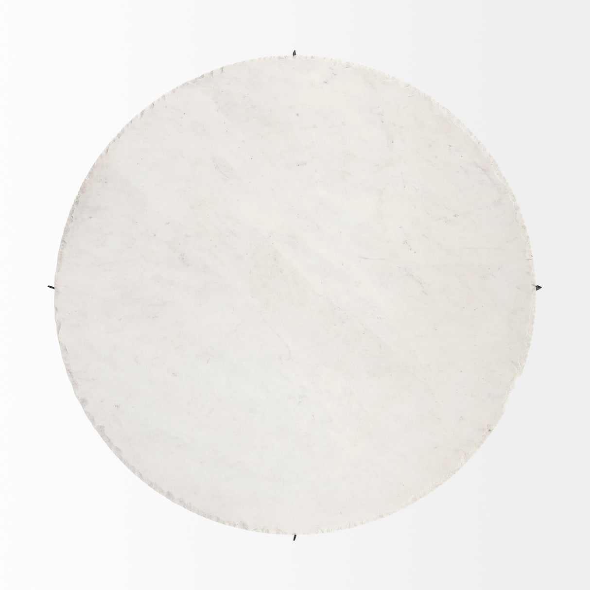 Reinhold 49" Round White Marble Top Gold Metal Base Coffee Table from Mercana - Luna Furniture