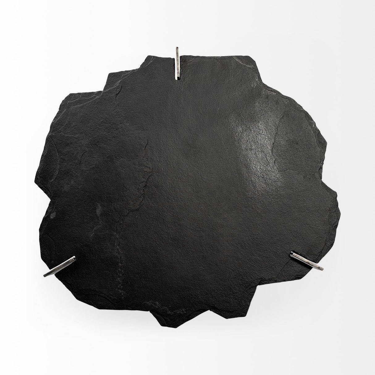 Shale 37" Irregular Live-Edge Black Slate w/Flat Iron Base Coffee Table from Mercana - Luna Furniture