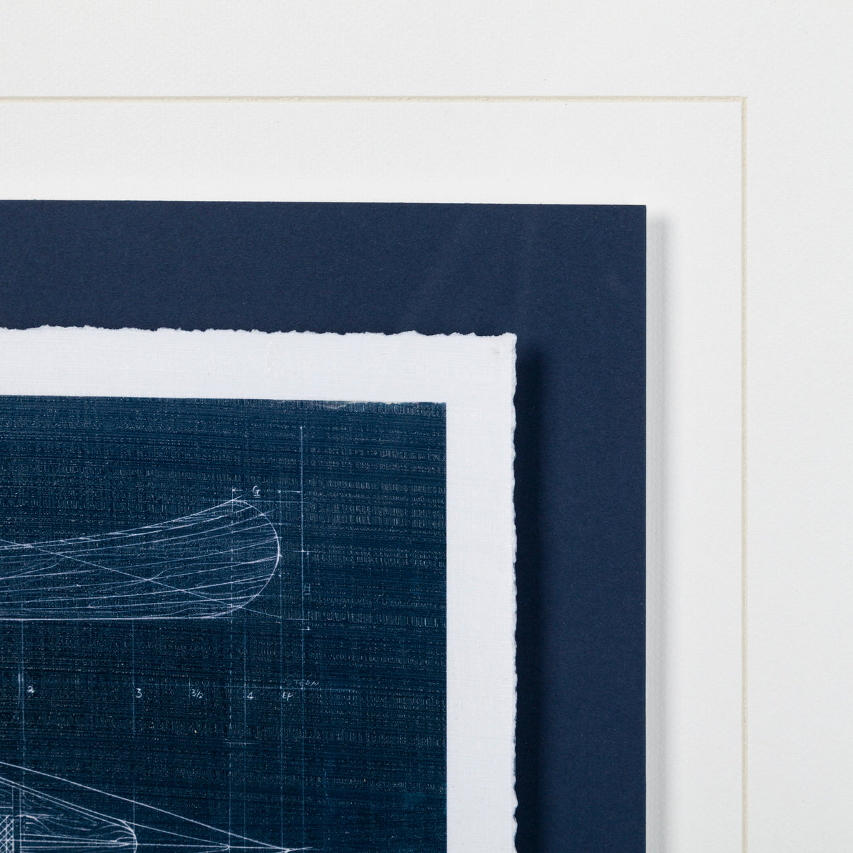 Canoe Blueprint by Dayna a Hand Embellished Textured Framed Art Print Matted under Glass from Mercana - Luna Furniture