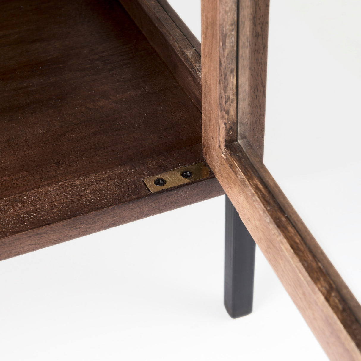 Arelius 20L x 18W x 26H Medium Brown Wood W/ Black Metal Frame End/Side Table from Mercana - Luna Furniture