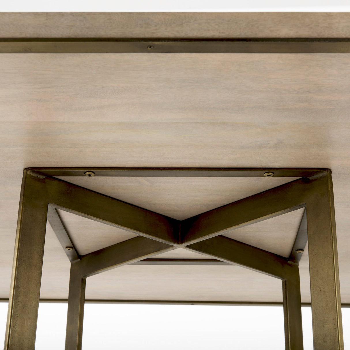 Faye I 48L x 48W x 30H Beige Finished Wood W/Gold Metal Base Square Dining Table from Mercana - Luna Furniture