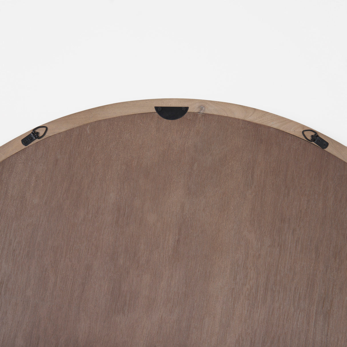 Gambit 46" Round Light Brown Wood Frame Wall Mirror from Mercana - Luna Furniture