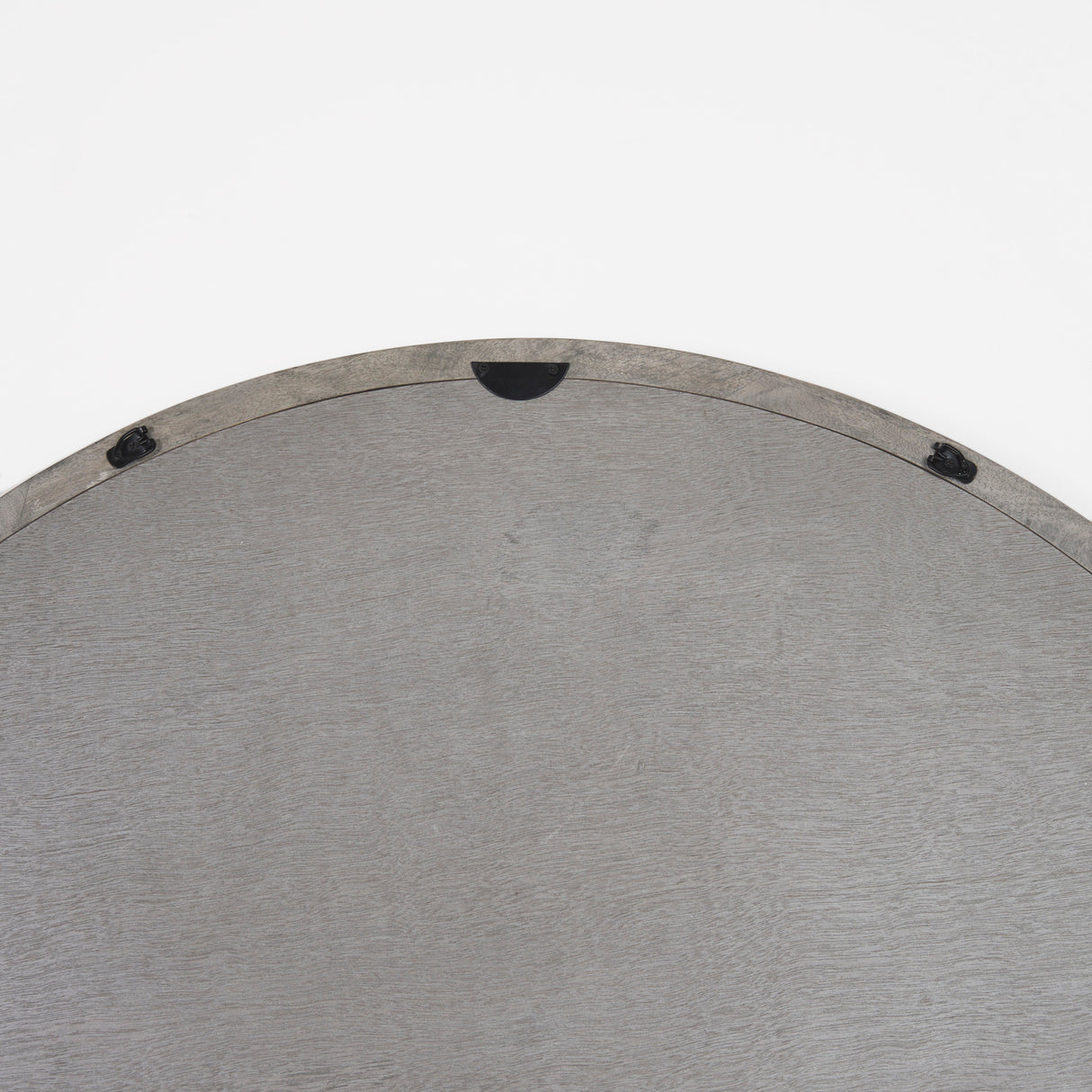 Gambit 46" Round Gray Wash Wood Frame Wall Mirror from Mercana - Luna Furniture