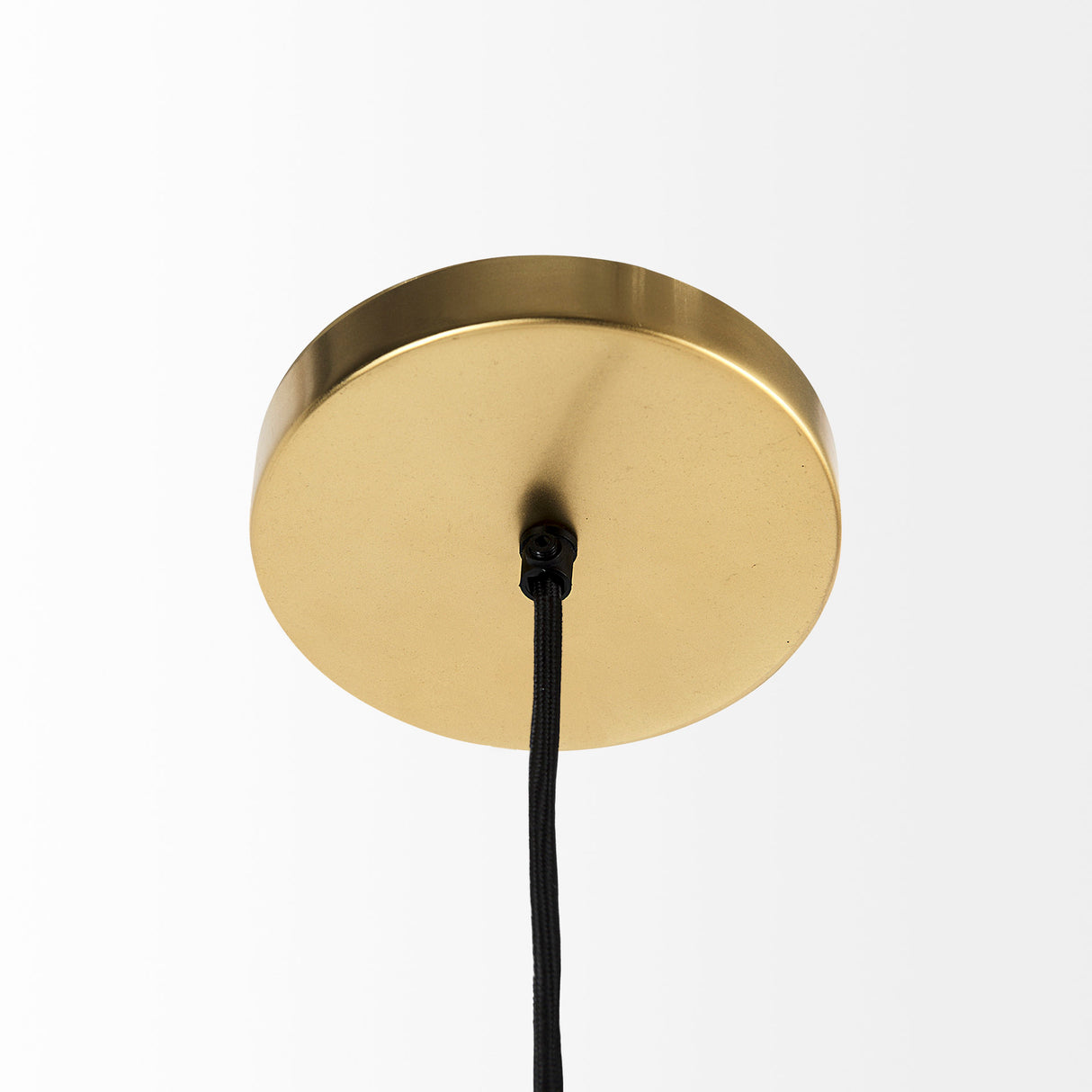 Halycon 16.0L x 16.0W x 20.0H Gold Mesh and Iron Pendant Light from Mercana - Luna Furniture