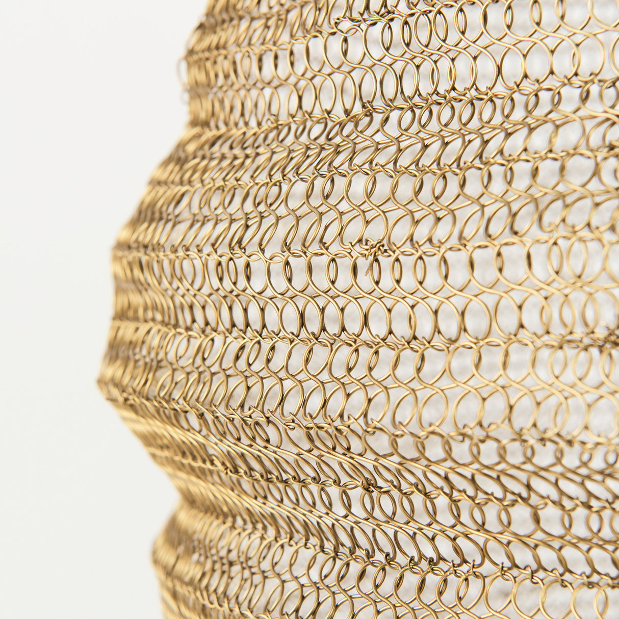 Halycon 16.0L x 16.0W x 20.0H Gold Mesh and Iron Pendant Light from Mercana - Luna Furniture