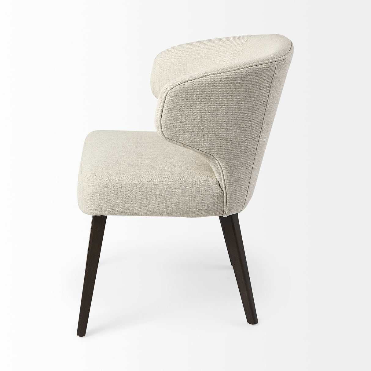 Niles 22.5L x 24.0W x 32.0H Cream Fabric Seat W/ Dark Brown Wooden Legs Wingback Dining Chair from Mercana - Luna Furniture