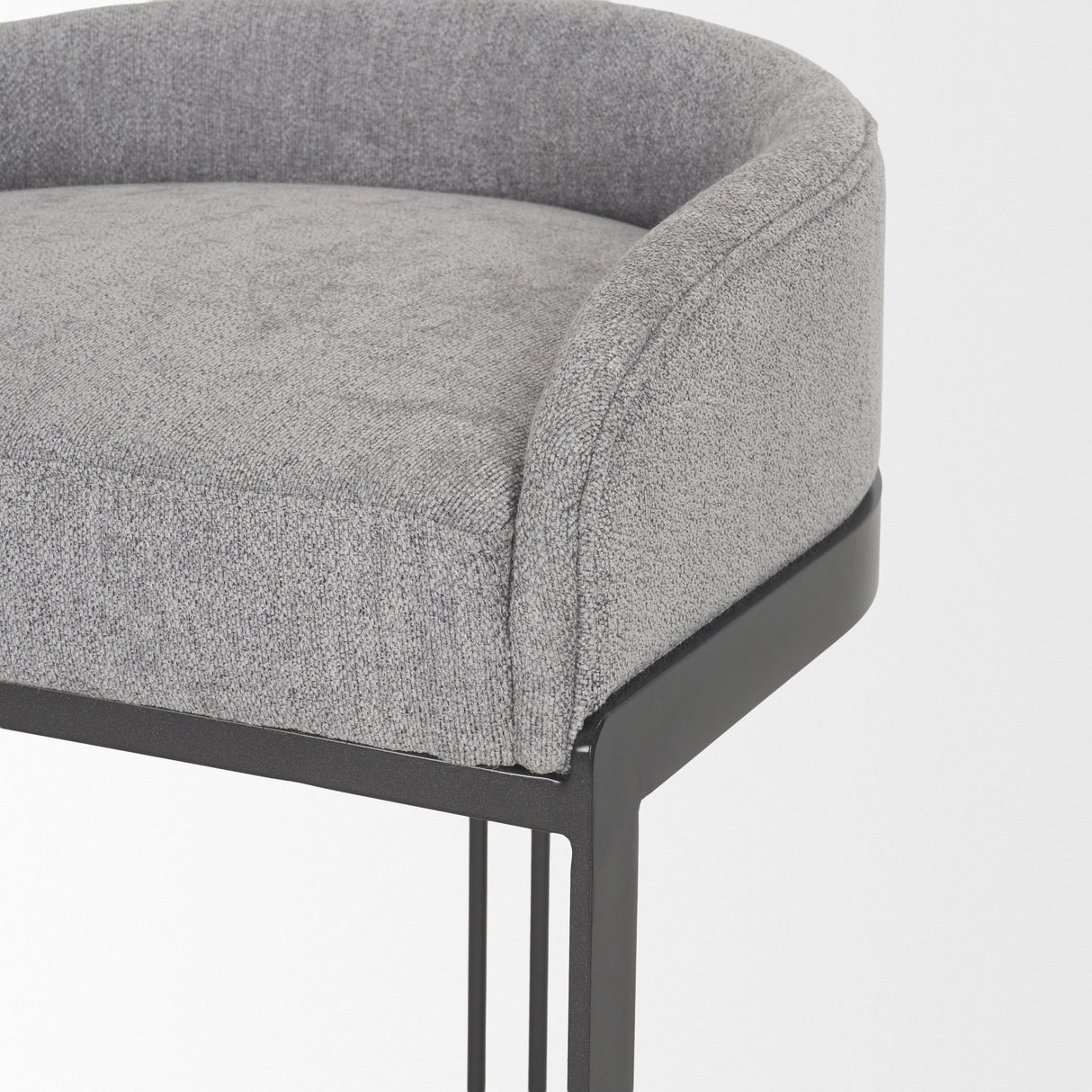 Hollyfield II Gray Fabric Seat W/ Gray Metal Base Counter Stool from Mercana - Luna Furniture
