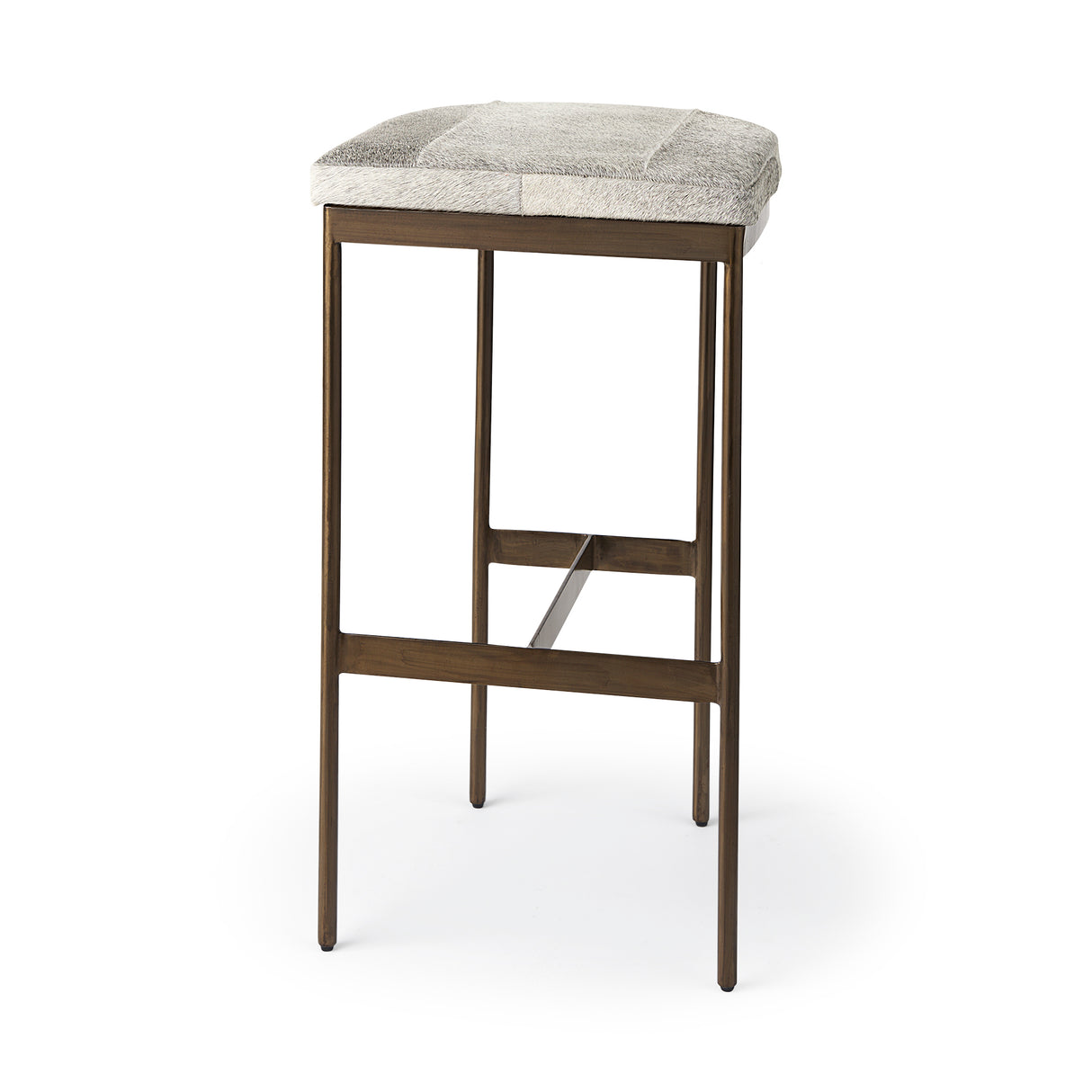 Millie 16.75 X 17.75 X 30 Hair-on-hide Seat W/ Gold Frame Bar Stool from Mercana - Luna Furniture