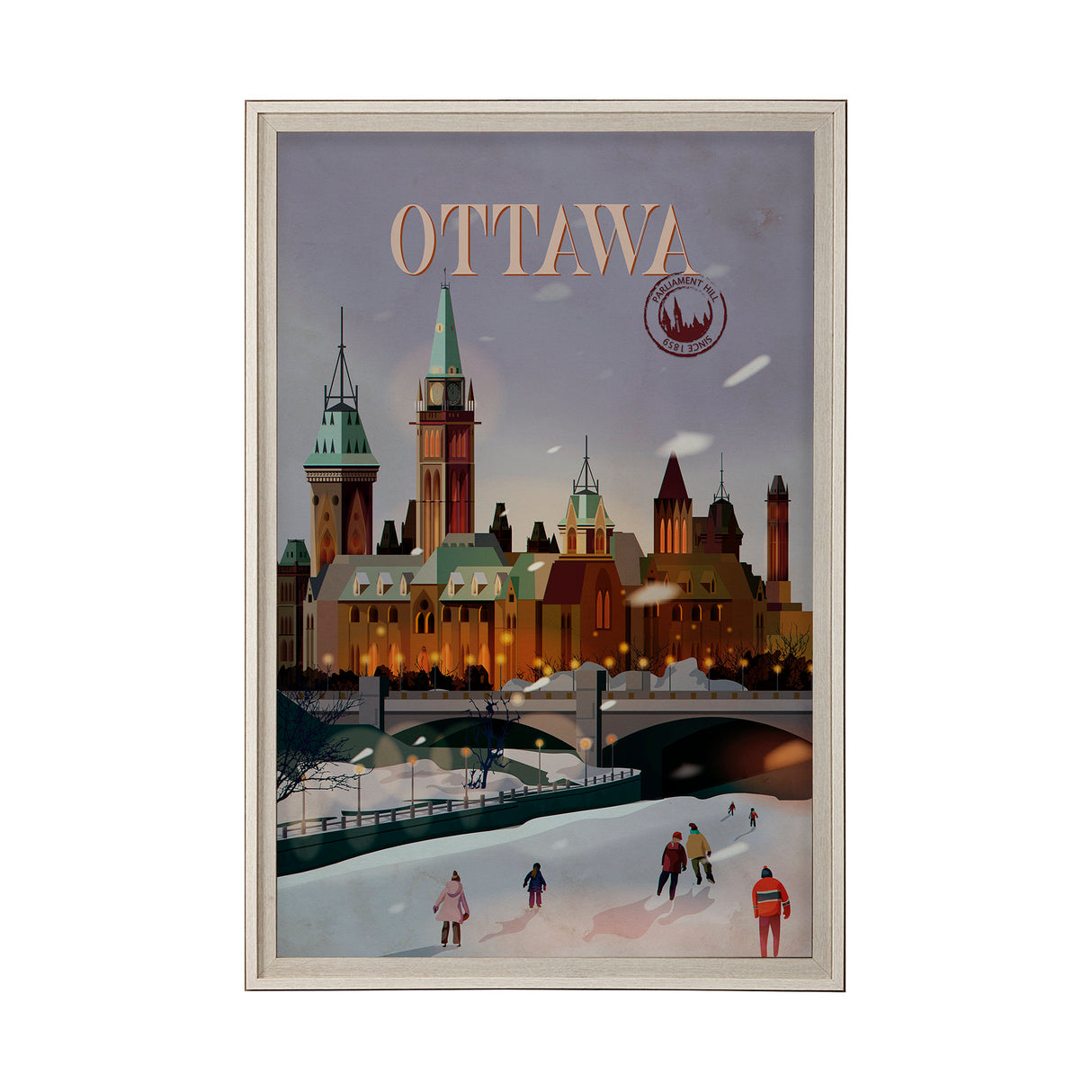 Ottawa Go Canada (XL) by Mercana Studio a Hand Embellished Decograph Framed Art Print under Glass from Mercana - Luna Furniture
