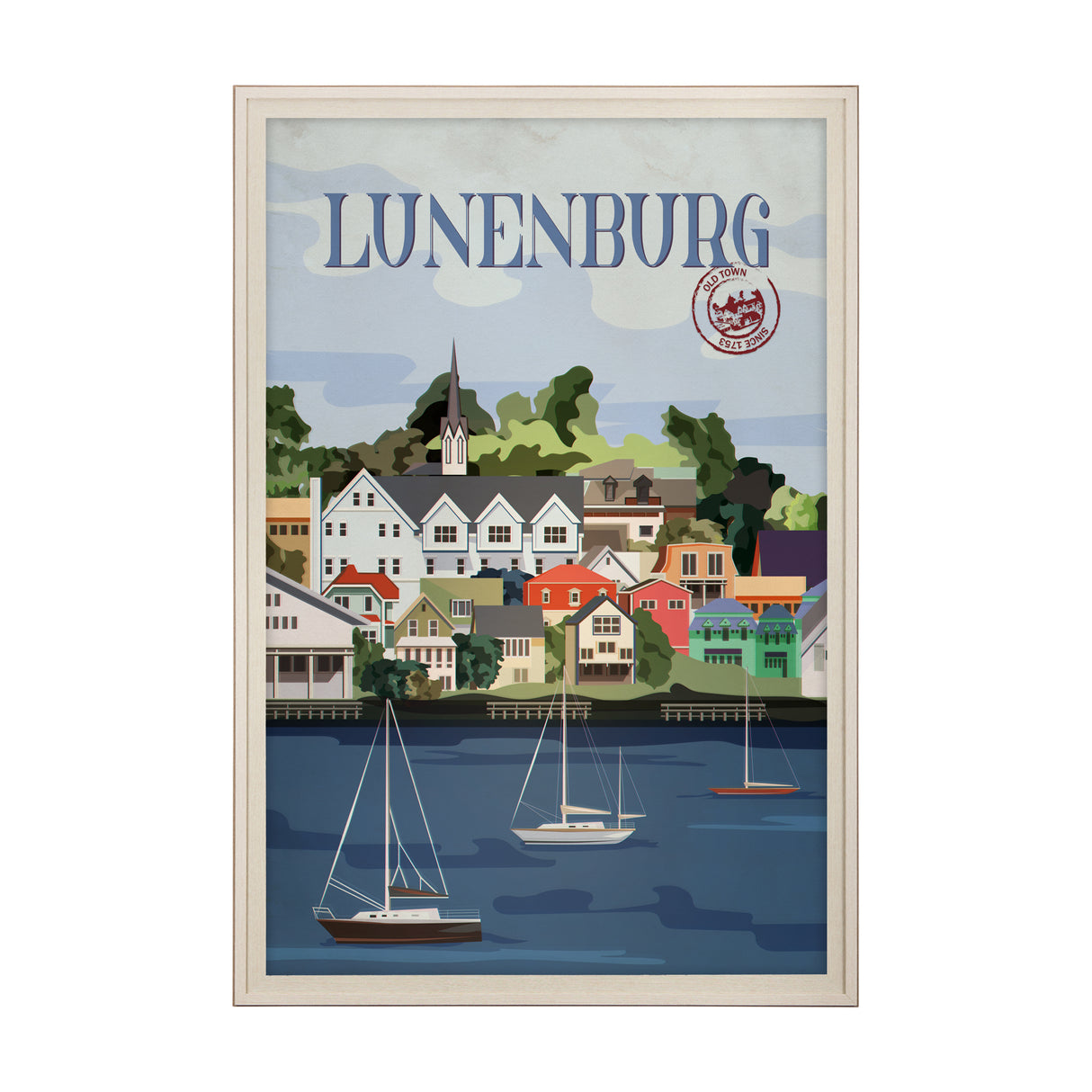 Lunenburg Go Canada (XL) by Mercana Studio a Hand Embellished Decograph Framed Art Print under Glass from Mercana - Luna Furniture
