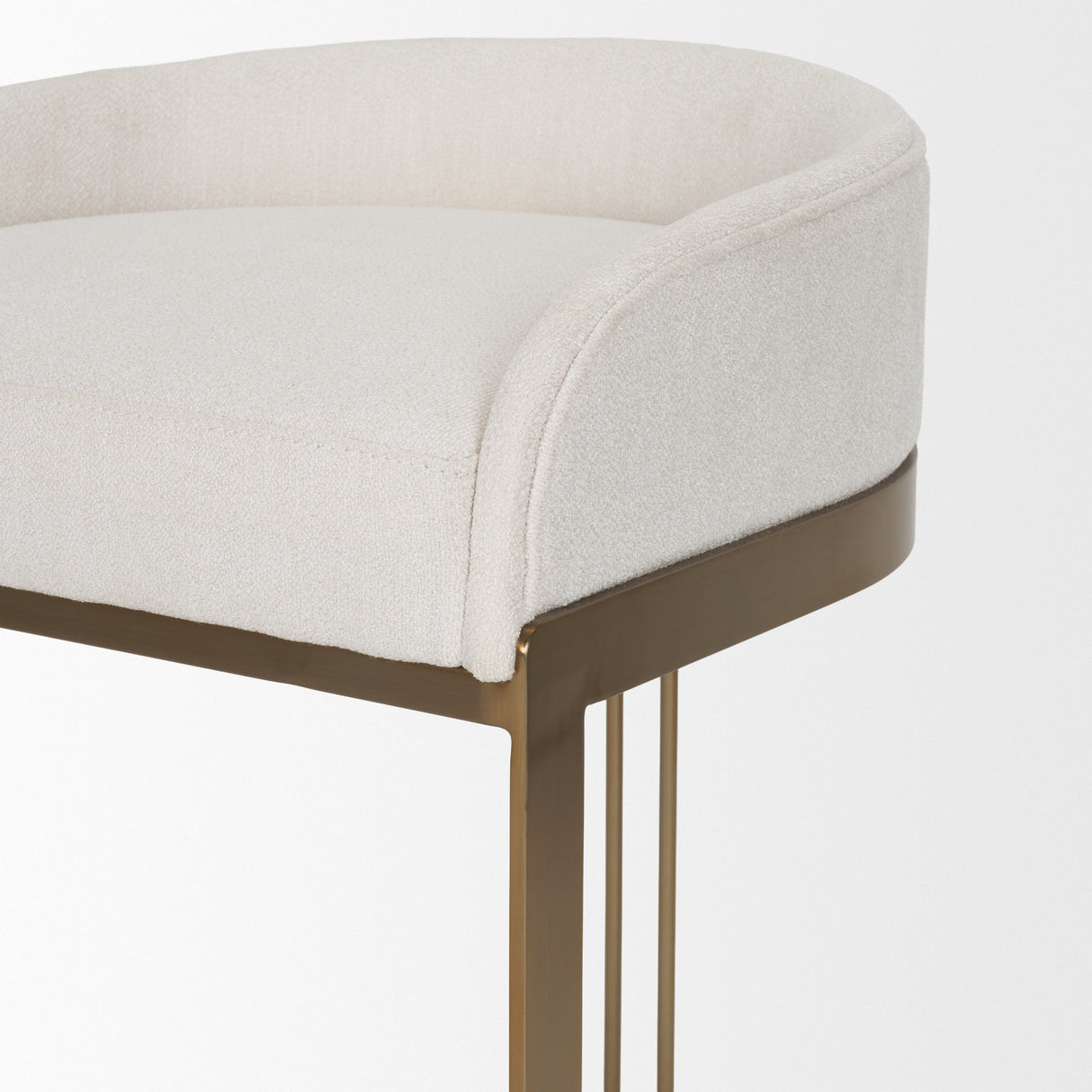Hollyfield II Cream Fabric Seat W/ Gold Metal Base Counter Stool from Mercana - Luna Furniture