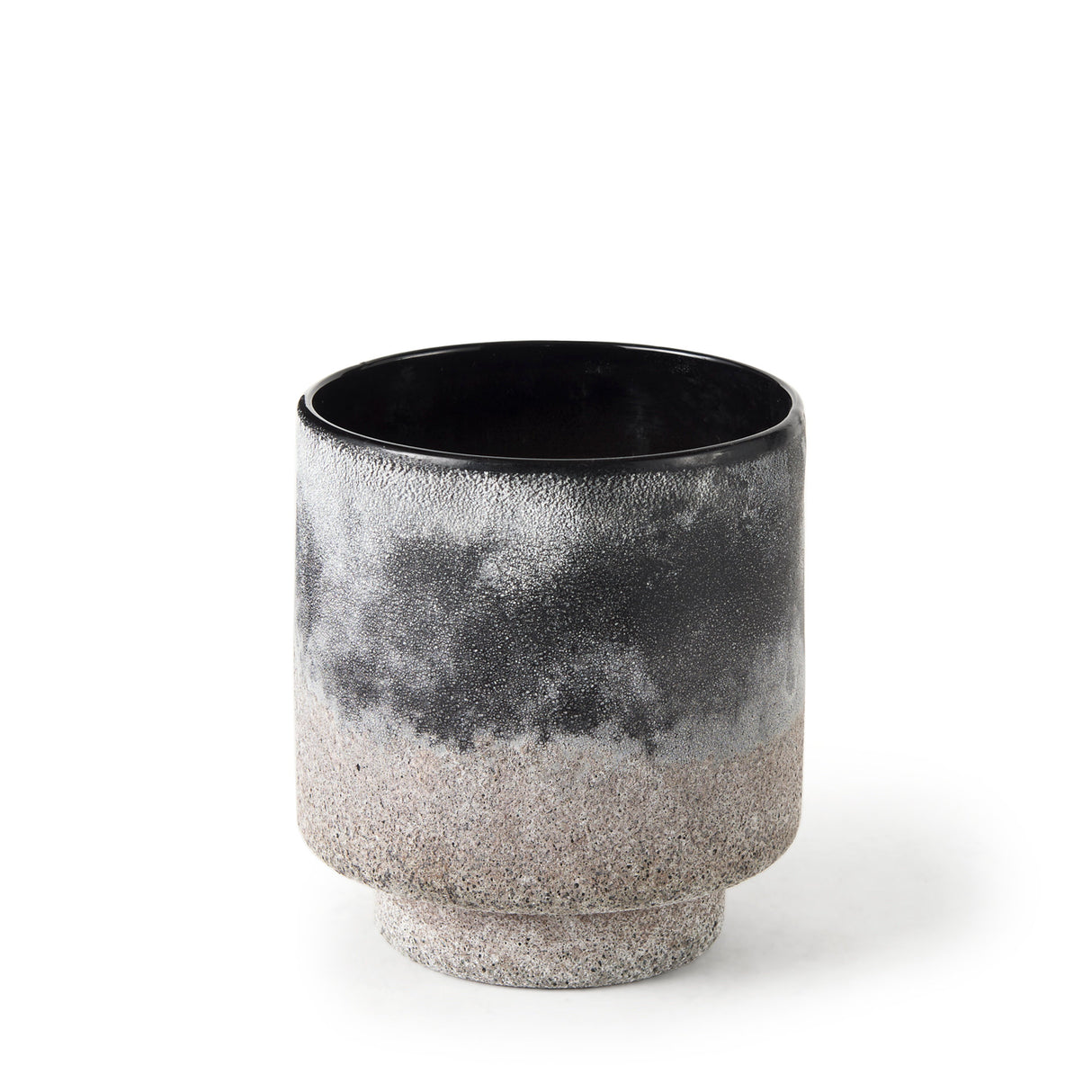 Squally 6.0L x 6.0W x 6.4H Black/Brown Glass Ombre Textured Small Vase from Mercana - Luna Furniture