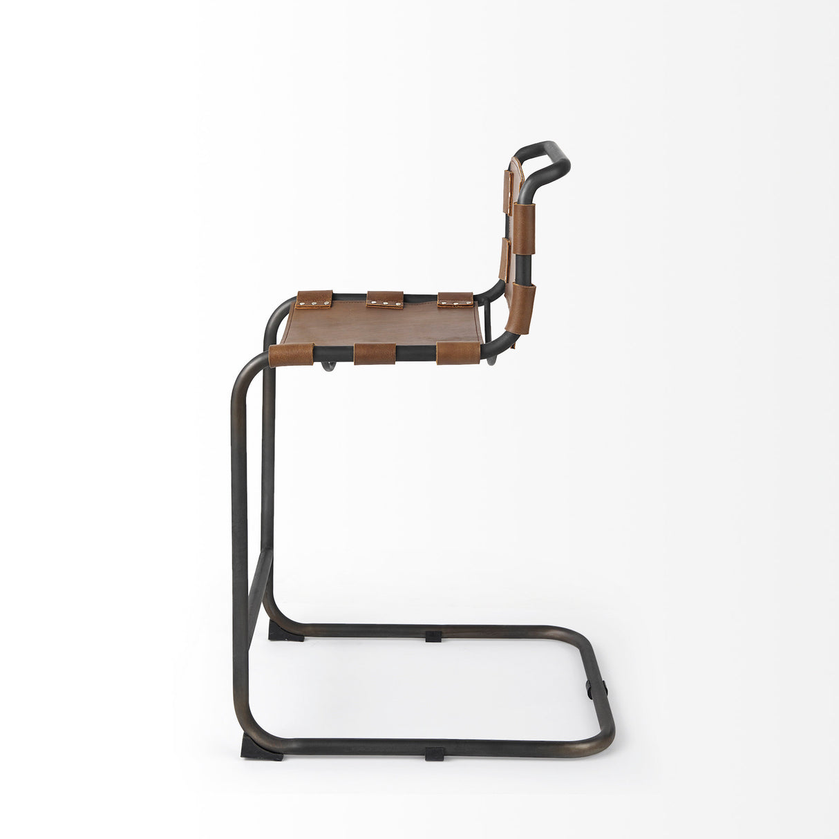 Berbick 20.5 x 24.75 x 39 Medium Brown Leather W/ Iron Frame Counter Stool from Mercana - Luna Furniture