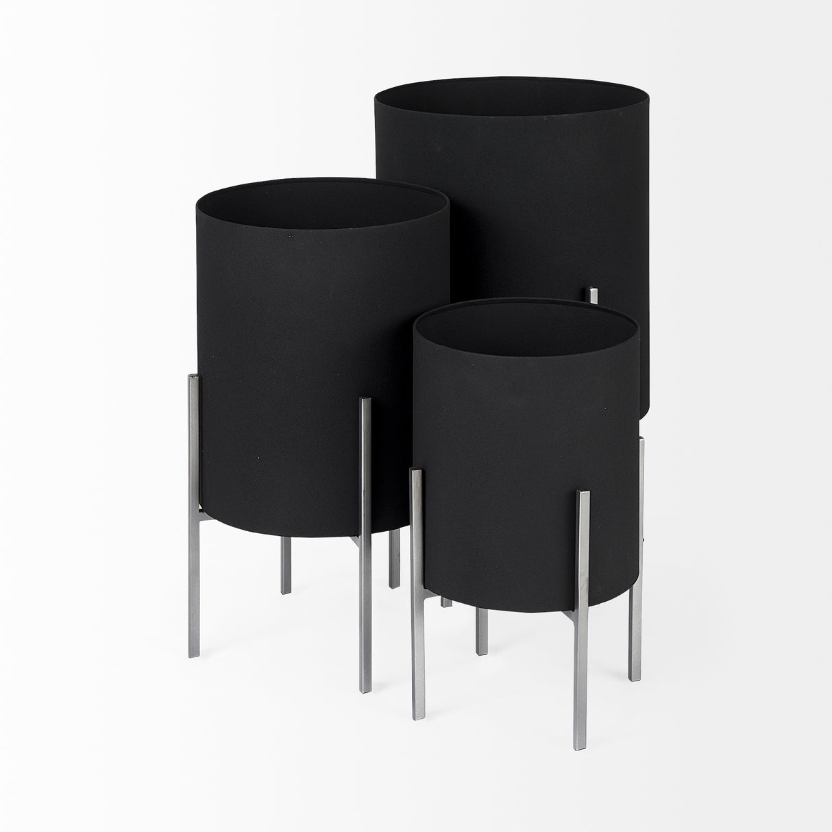 Claypoole (Set of 3) Black Plant Stands from Mercana - Luna Furniture
