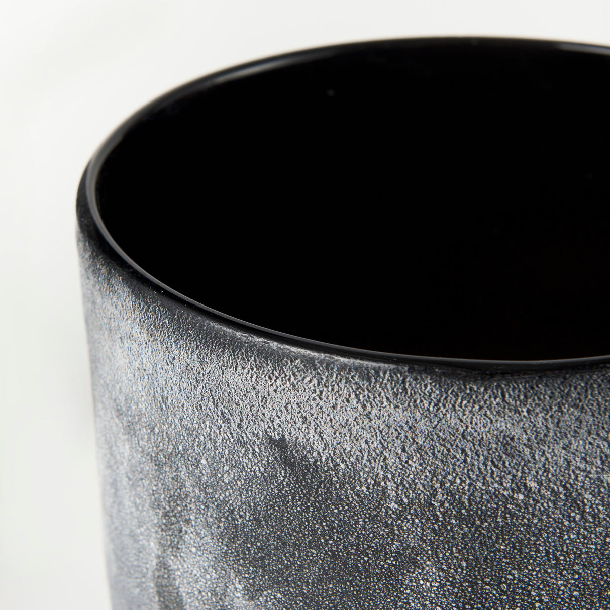 Squally 8.0L x 8.0W x 8.6H Black/Brown Glass Ombre Textured Vase from Mercana - Luna Furniture