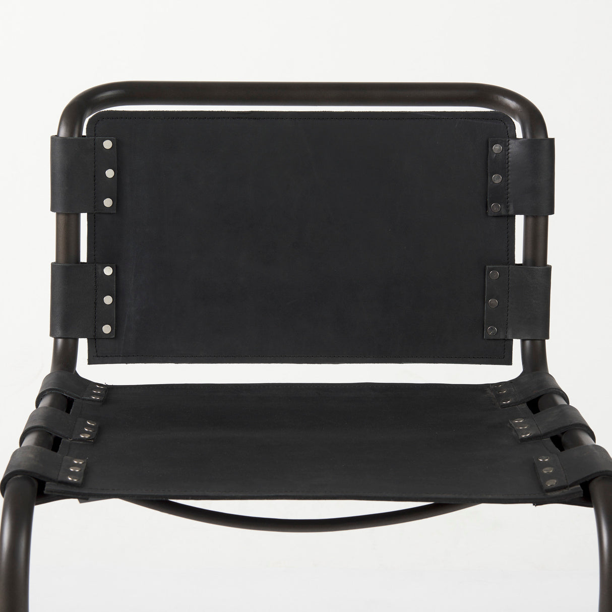 Berbick 33" Total Height Black Leather w/ Iron Frame Dining Chair from Mercana - Luna Furniture