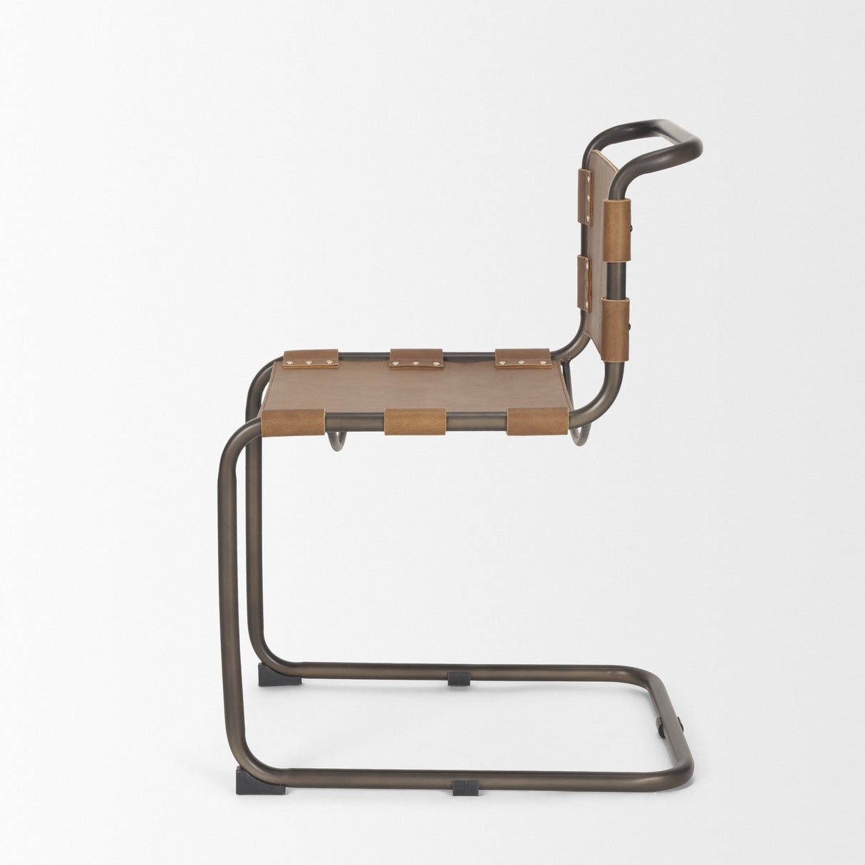 Berbick 33" Total Height Medium Brown Leather w/ Iron Frame Dining Chair from Mercana - Luna Furniture