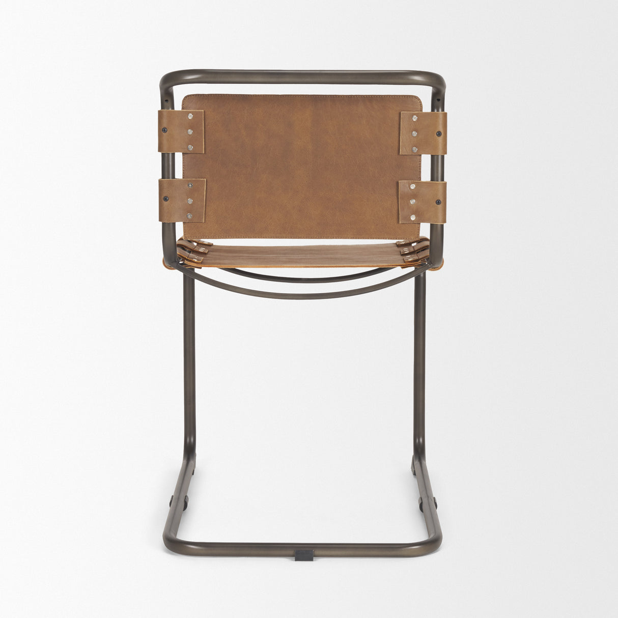Berbick 33" Total Height Medium Brown Leather w/ Iron Frame Dining Chair from Mercana - Luna Furniture