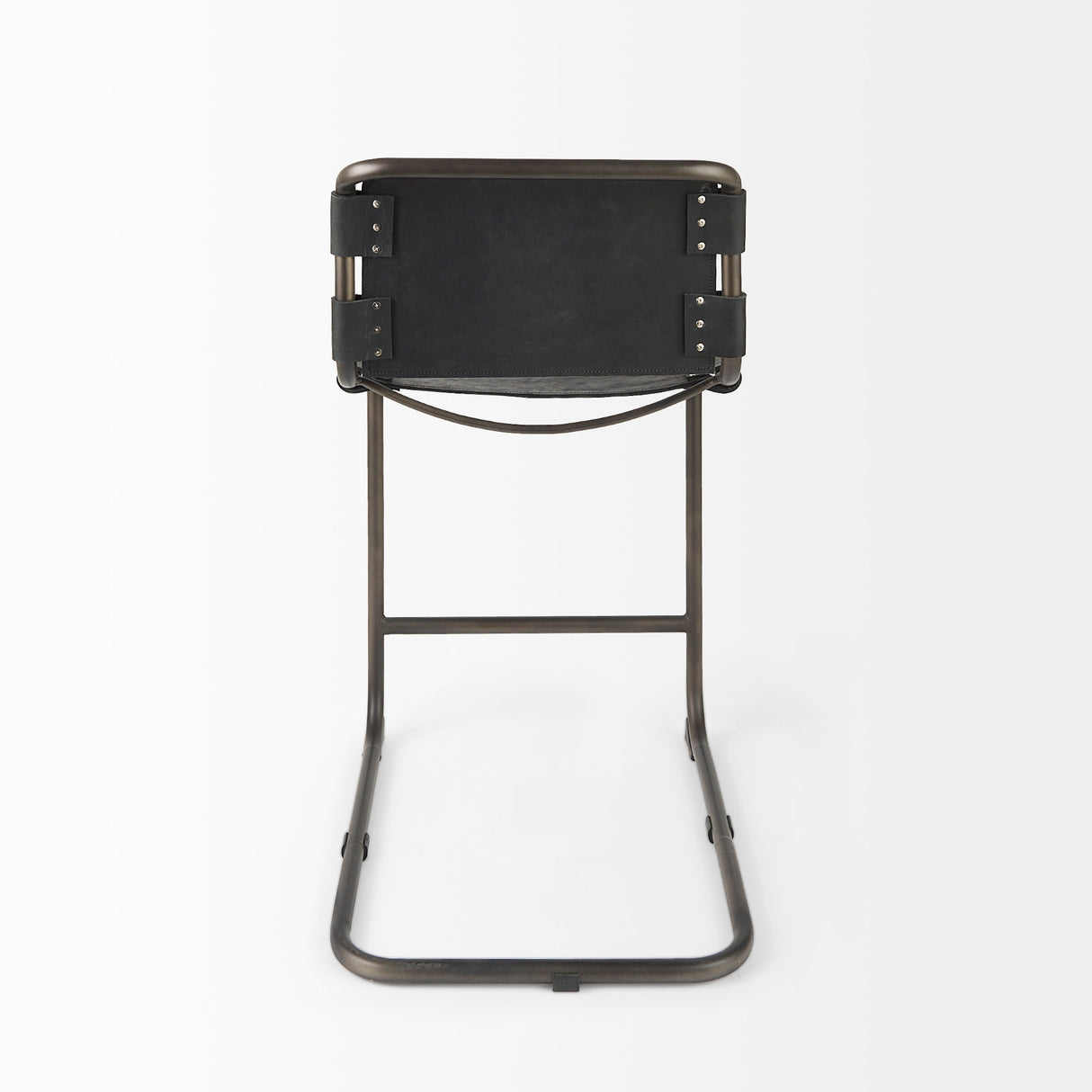 Berbick 21L x 25W x 38H Black Leather W/ Iron Frame Counter Stool from Mercana - Luna Furniture