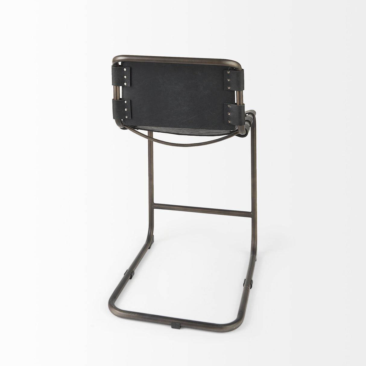 Berbick 21L x 25W x 38H Black Leather W/ Iron Frame Counter Stool from Mercana - Luna Furniture