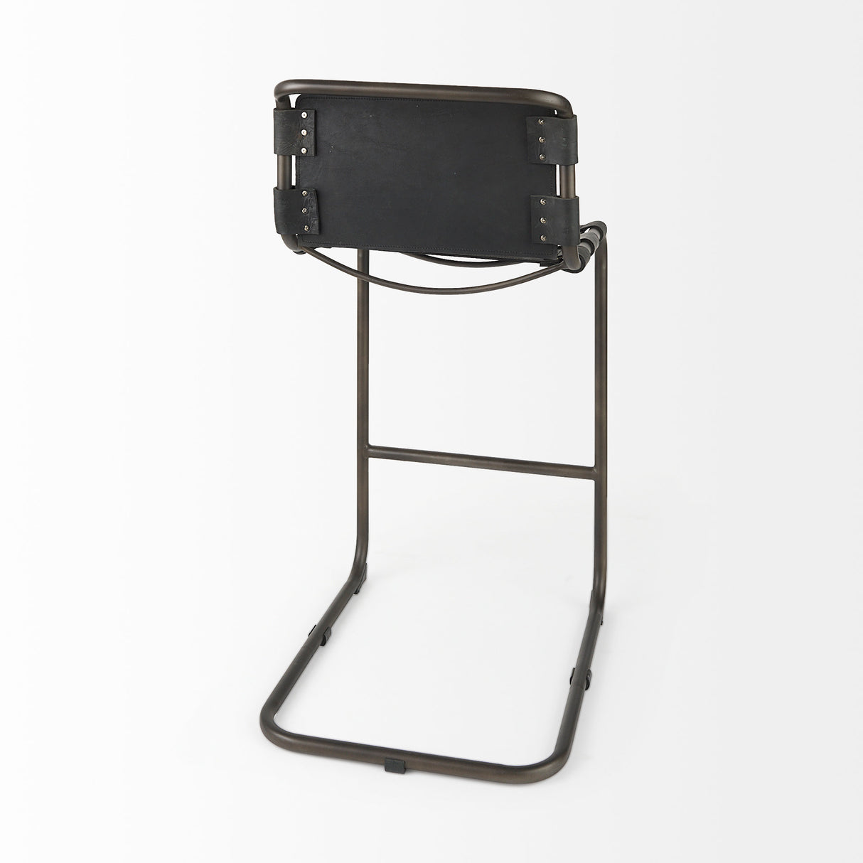 Berbick 43" Total Height Black Leather w/ Iron Frame Bar Stool from Mercana - Luna Furniture