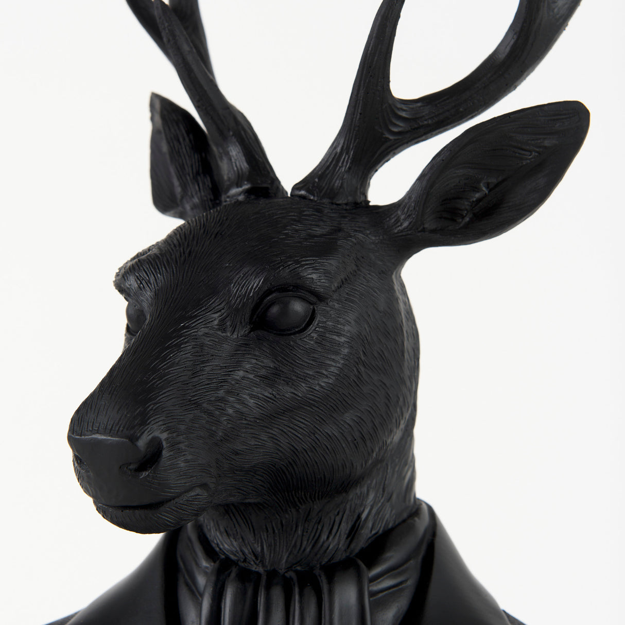 Mozart 8.2L x 6.0W x 22.5H Black Painted Resin Deer Bust from Mercana - Luna Furniture