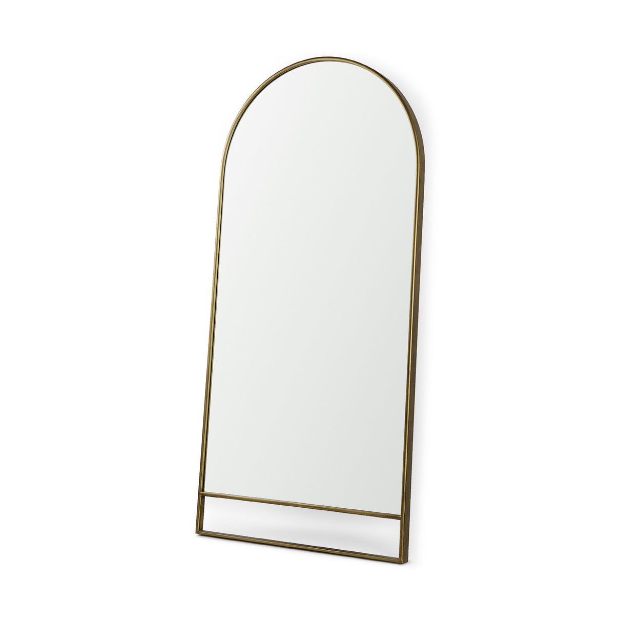 Sadie 36.0L x 2.0W x 76.0H Antique Gold Metal Rounded Arch Floor Mirror from Mercana - Luna Furniture