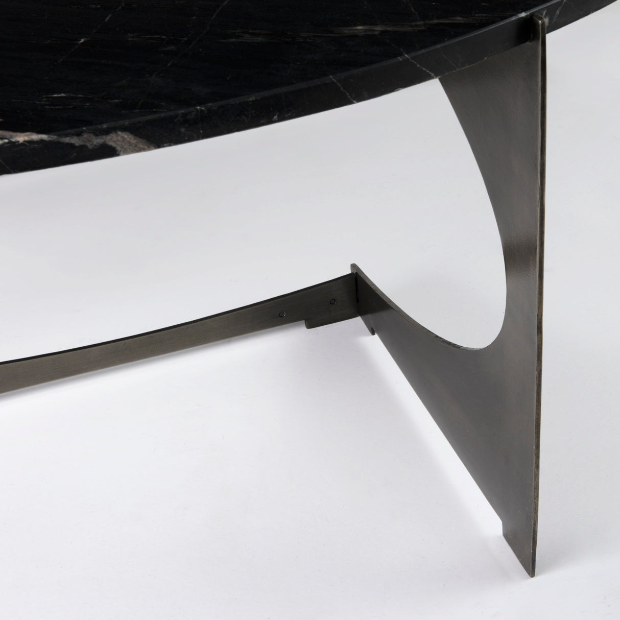 Reinhold III Black Marble Top Iron Coffee Table from Mercana - Luna Furniture