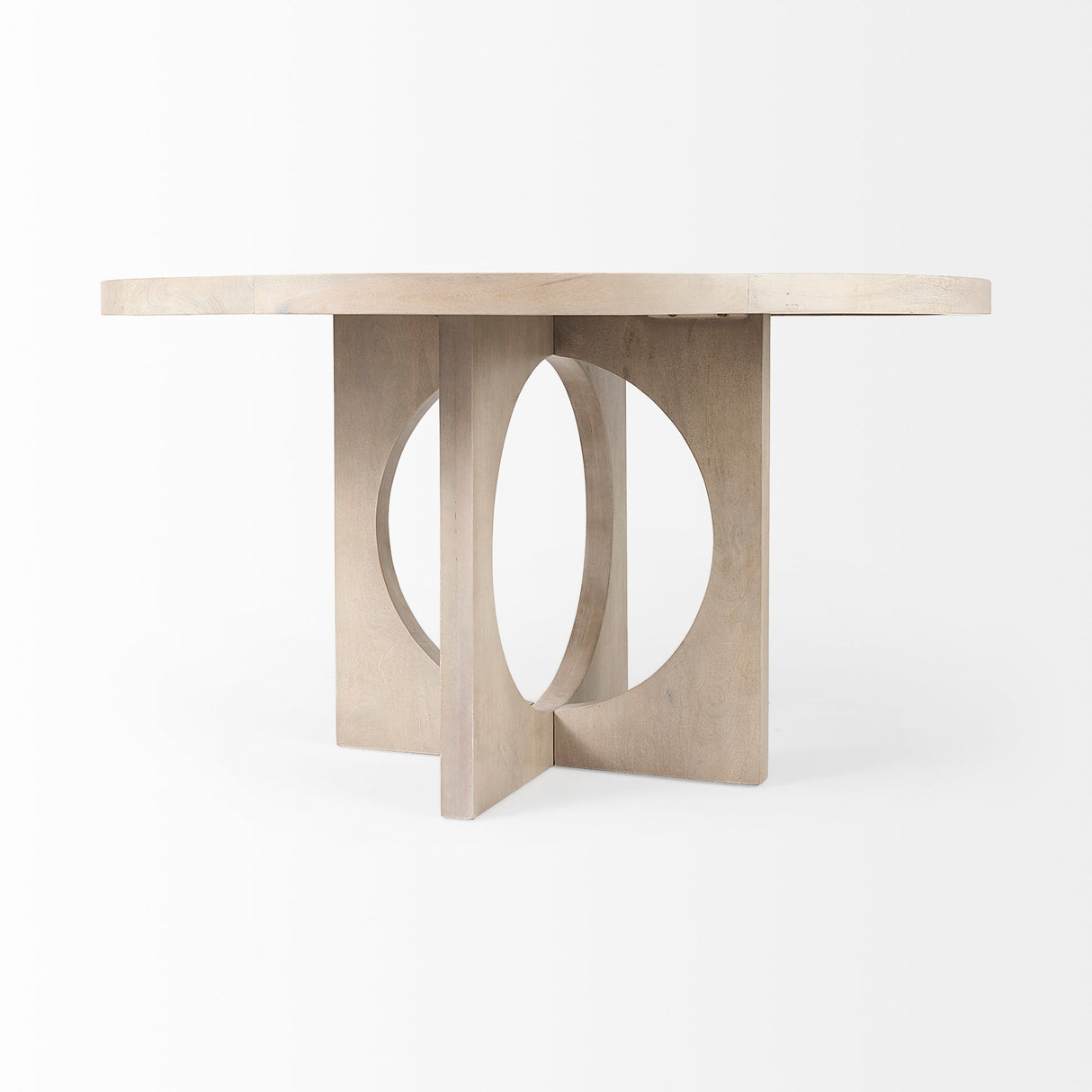 Liesl 54.L x 54.0W x 30.0H Barely Gray Finished Wood W/ Circular Top Dining Table from Mercana - Luna Furniture