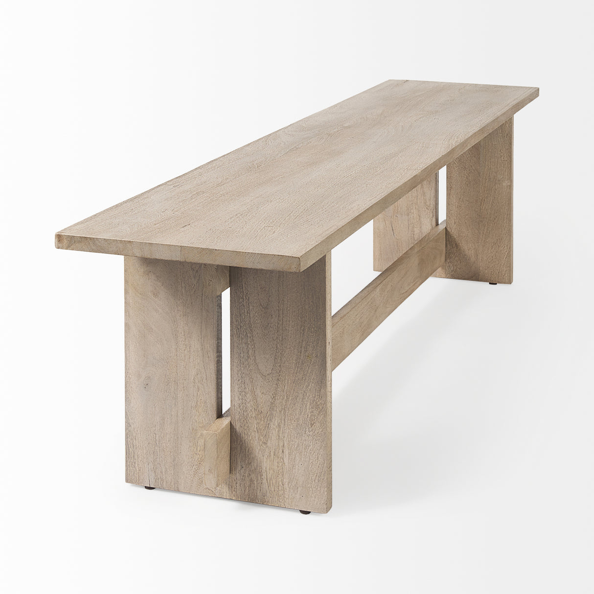 Aida 18H Light Gray Wood Dining Bench from Mercana - Luna Furniture