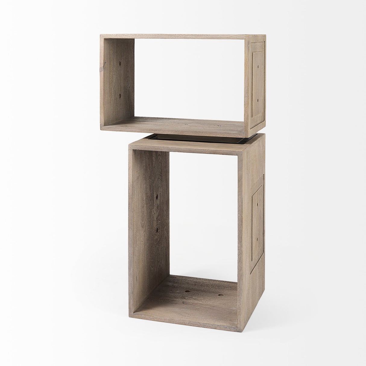 Simul (Set of 2) Light Brown Wood Modular Shelving Unit from Mercana - Luna Furniture