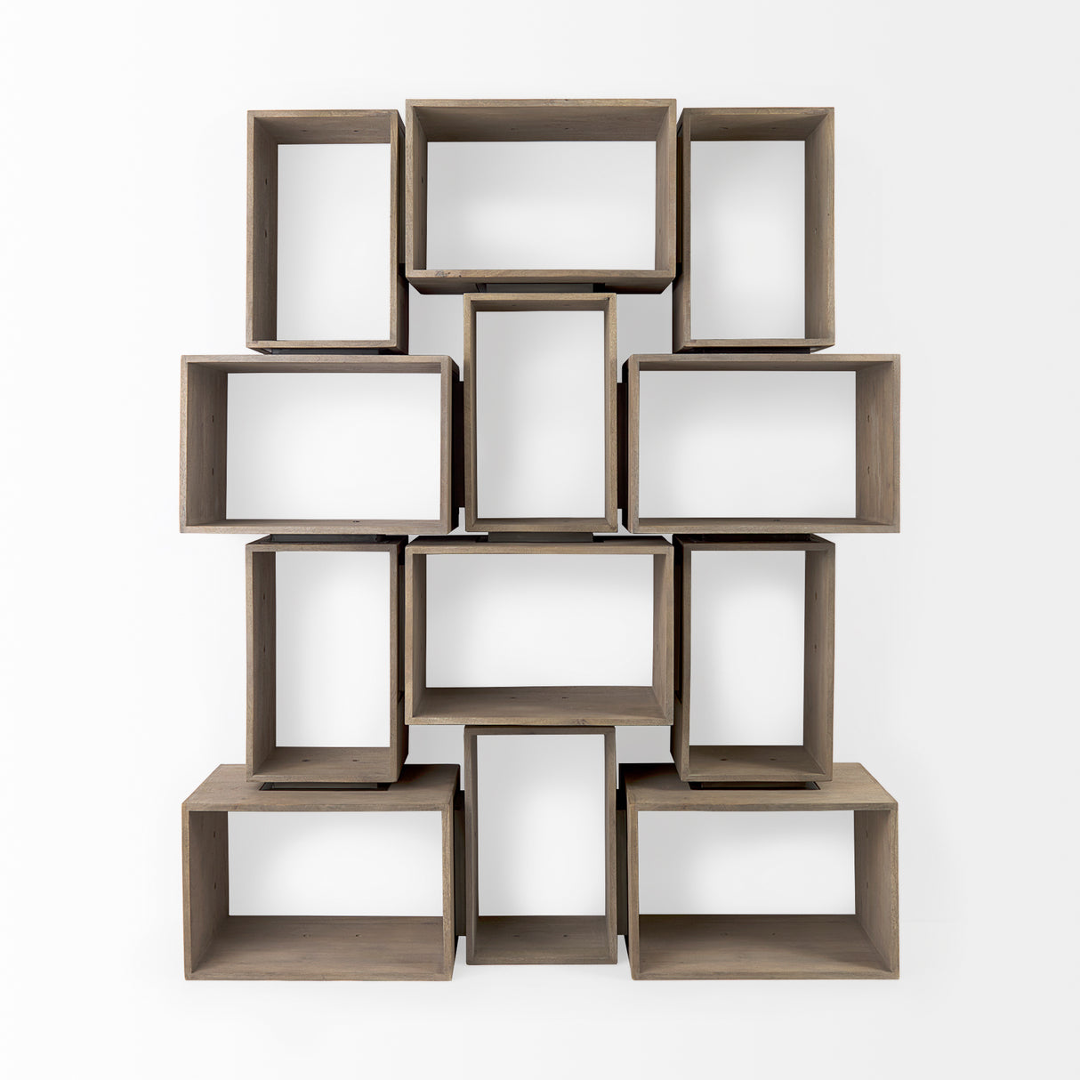 Simul (Set of 2) Light Brown Wood Modular Shelving Unit from Mercana - Luna Furniture