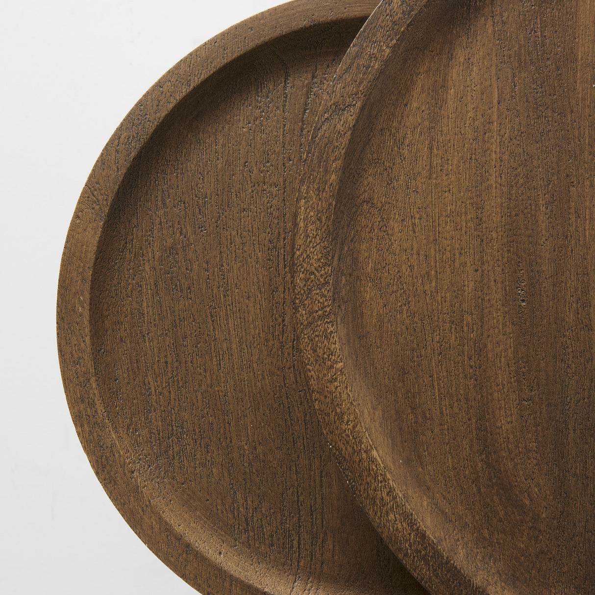 Aisley (Set of 2) 19.3L x 19.3W x 19H Light Brown Wood W/ Black Metal Base Round Nesting Side Tables from Mercana - Luna Furniture