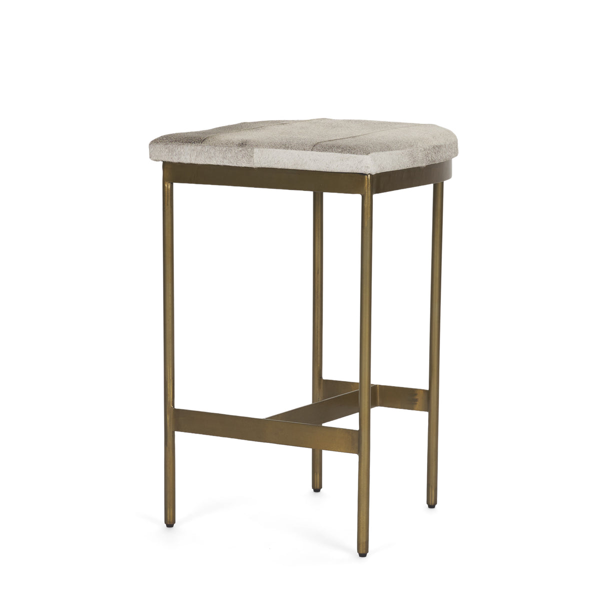 Millie 16.75 X 17.75 X 26.25 Hair-on-hide Seat W/ Gold Metal Frame Counter Stool from Mercana - Luna Furniture