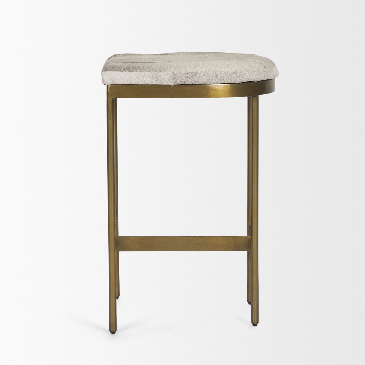 Millie 16.75 X 17.75 X 26.25 Hair-on-hide Seat W/ Gold Metal Frame Counter Stool from Mercana - Luna Furniture