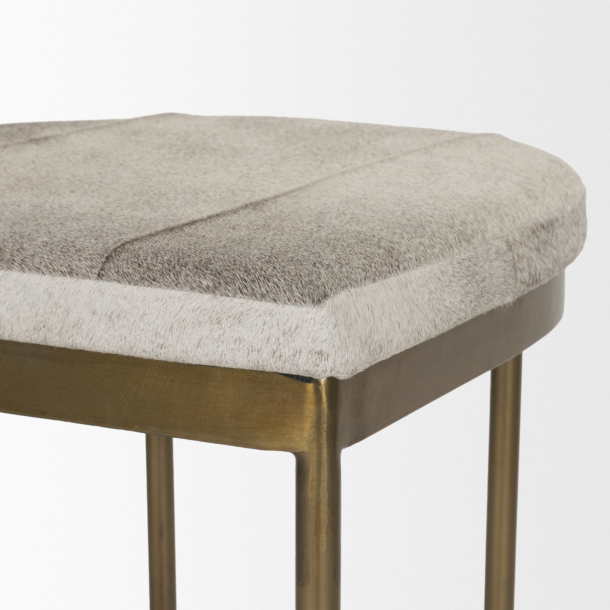 Millie 16.75 X 17.75 X 26.25 Hair-on-hide Seat W/ Gold Metal Frame Counter Stool from Mercana - Luna Furniture