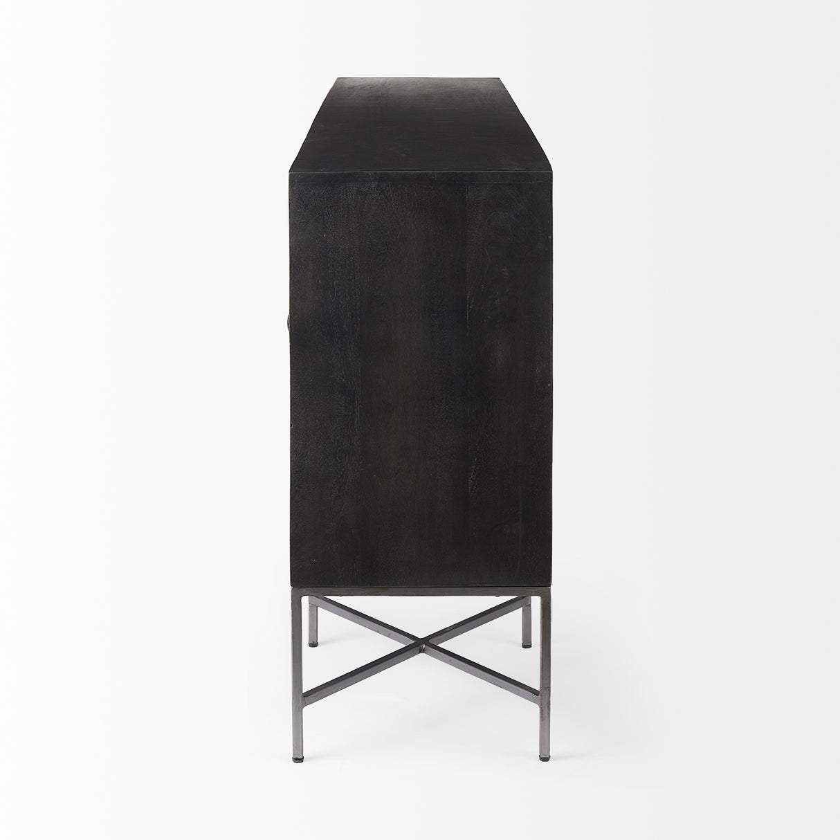 Hogarth I 72x15 Two-Tone Brown Solid Wood Base Silver Frame 4 Cabinet Sideboard from Mercana - Luna Furniture