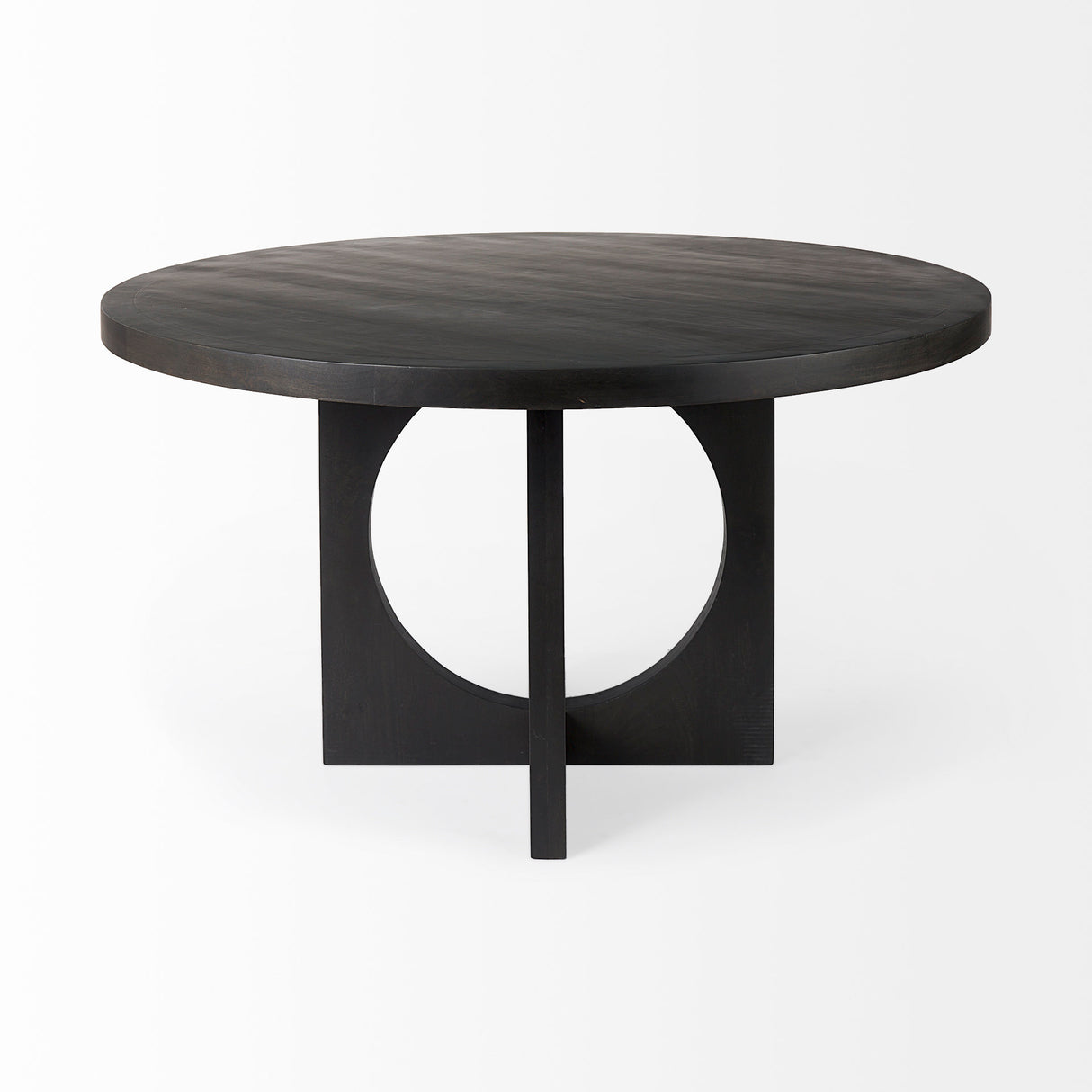 Liesl 54.L x 54.0W x 30.0H Black Wood W/ Circular Top Dining Table from Mercana - Luna Furniture