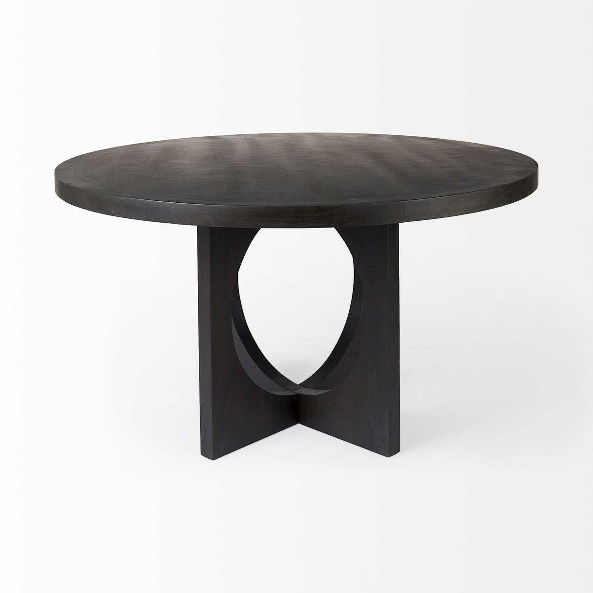Liesl 54.L x 54.0W x 30.0H Black Wood W/ Circular Top Dining Table from Mercana - Luna Furniture