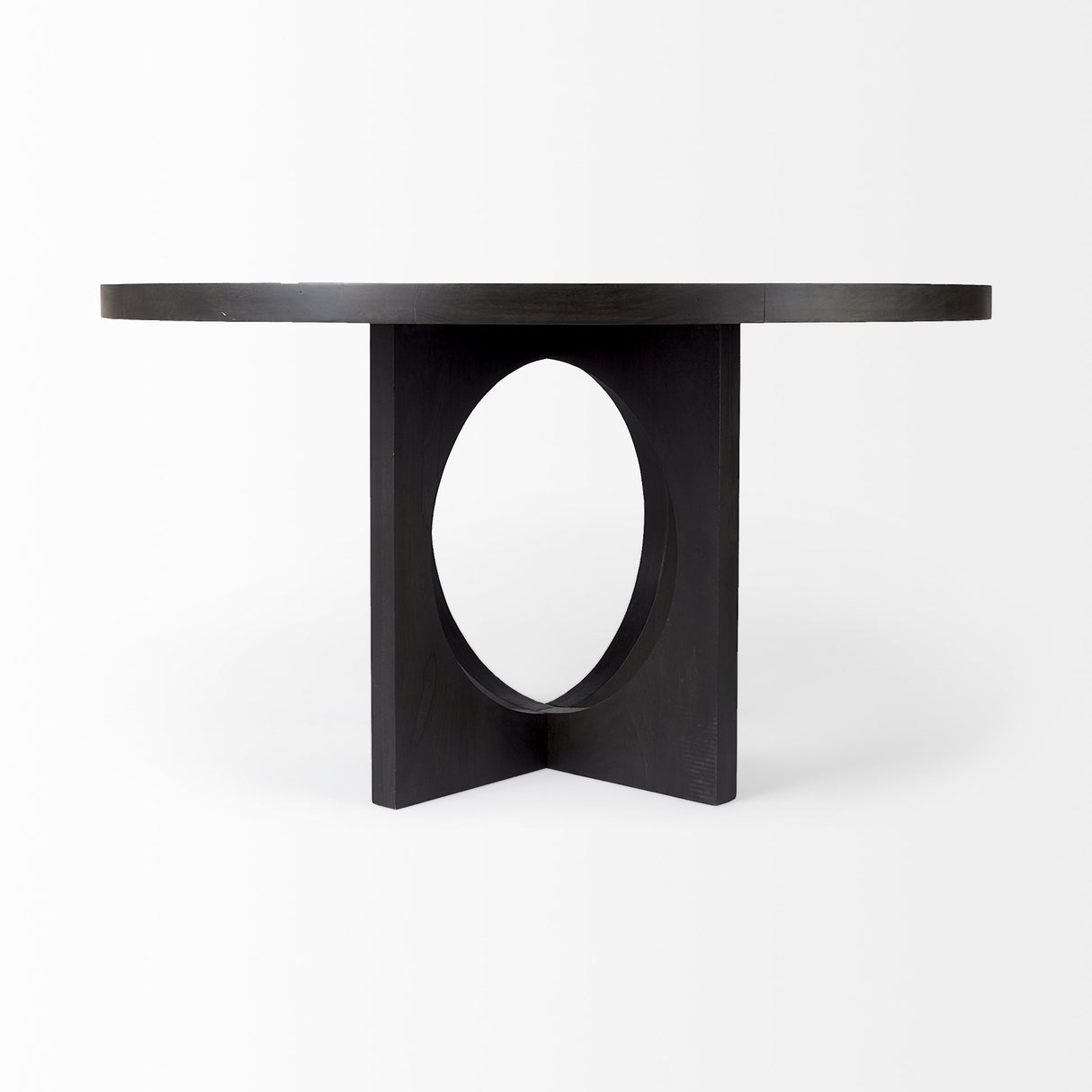 Liesl 54.L x 54.0W x 30.0H Black Wood W/ Circular Top Dining Table from Mercana - Luna Furniture